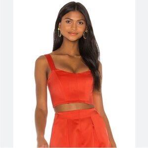 NBD REVOLVE Lina bustier top in orange size large